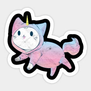 Cat in Unicorn Costume T-Shirt Sticker